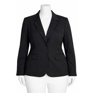 Eloquii Blazer Size 18 Black Two-Button Lined Stretch Career Jacket Plus